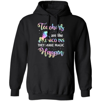 Teachers Are Like Unicorns They Make Magic Happen-T-Shirt & Tank Top-Pullover Hoodie-Black