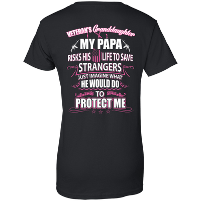Veteran's Granddaughter My Papa Risks His Life To Save Strangers-T-Shirt & Hoodie-Women's T-Shirt-Black