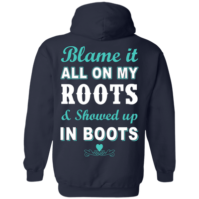 SHOWED UP IN BOOTS-T-Shirt & Hoodie-Pullover Hoodie-Navy