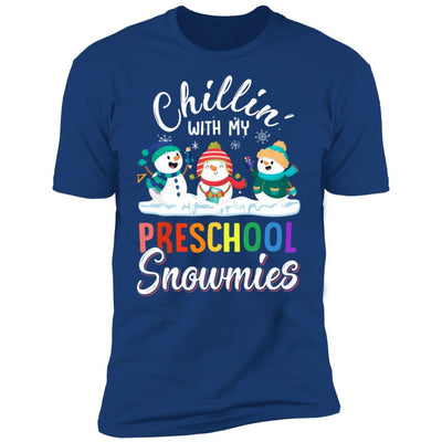 Chillin' With Preschool Snowmies Christmas Teacher Gifts-T-Shirt & Sweatshirt-Premium T-Shirt-Royal