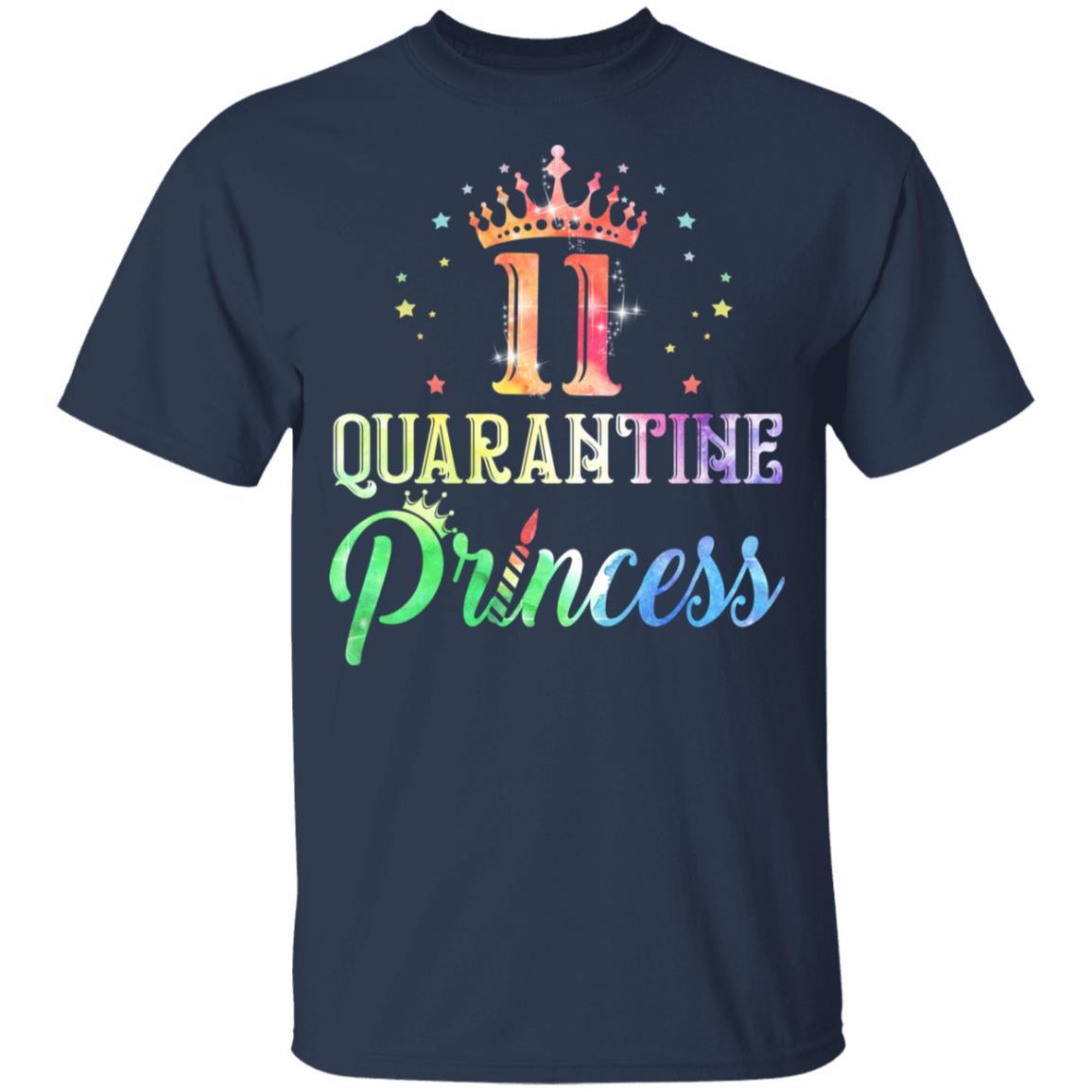 11 Quarantine Princess Happy Birthday Youth-Youth Shirt-Youth T-Shirt-Navy