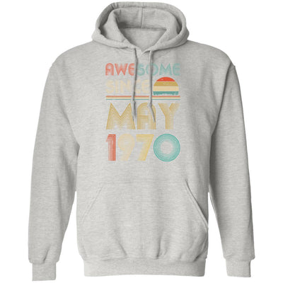 Awesome Since May 1970 Vintage 51th Birthday Gifts-T-Shirt & Hoodie-Pullover Hoodie-Ash