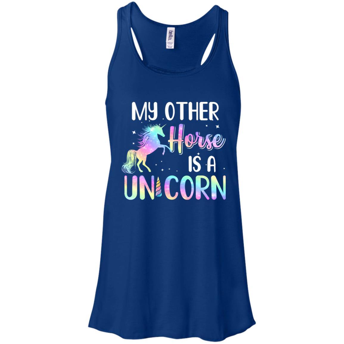 My Other Horse Is A Unicorn Lovers-T-Shirt & Tank Top-Women's Flowy Racerback Tank-True Royal
