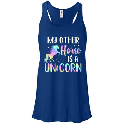 My Other Horse Is A Unicorn Lovers-T-Shirt & Tank Top-Women's Flowy Racerback Tank-True Royal