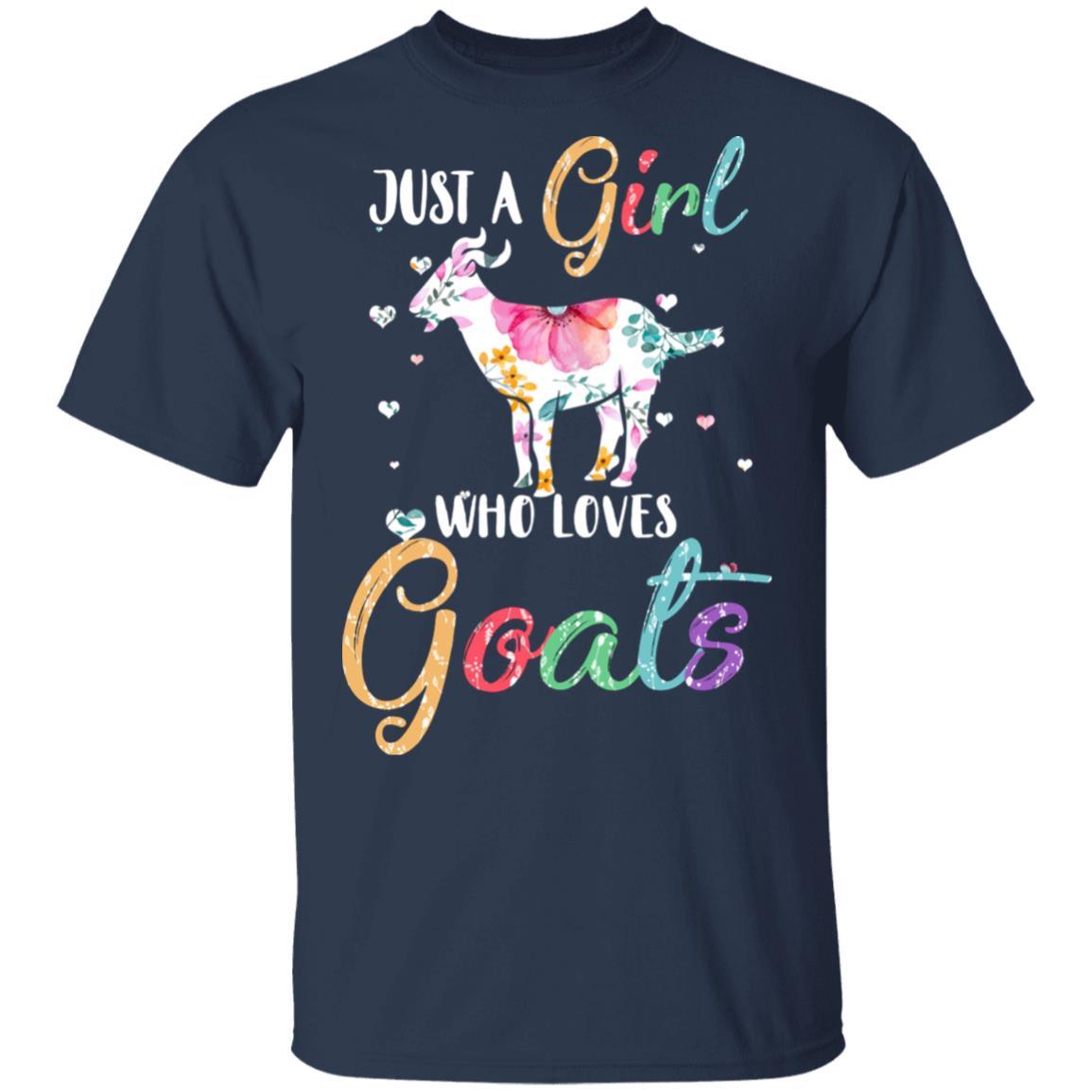 Just A Girl Who Loves Goats Cute Goat Lover-T-Shirt & Hoodie-Classic T-Shirt-Navy