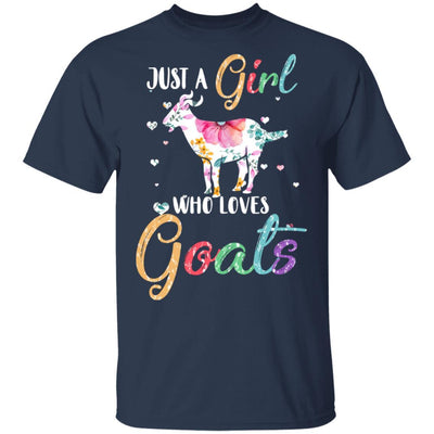 Just A Girl Who Loves Goats Cute Goat Lover-T-Shirt & Hoodie-Classic T-Shirt-Navy