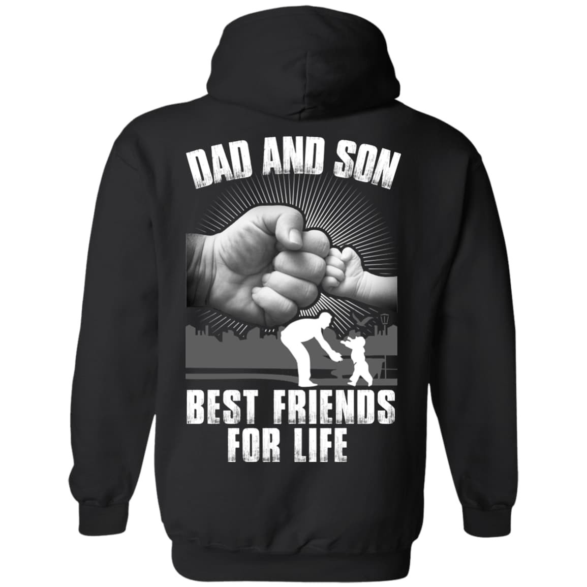 Dad And Son Best Friends For Life-T-Shirt & Hoodie-Pullover Hoodie-Black