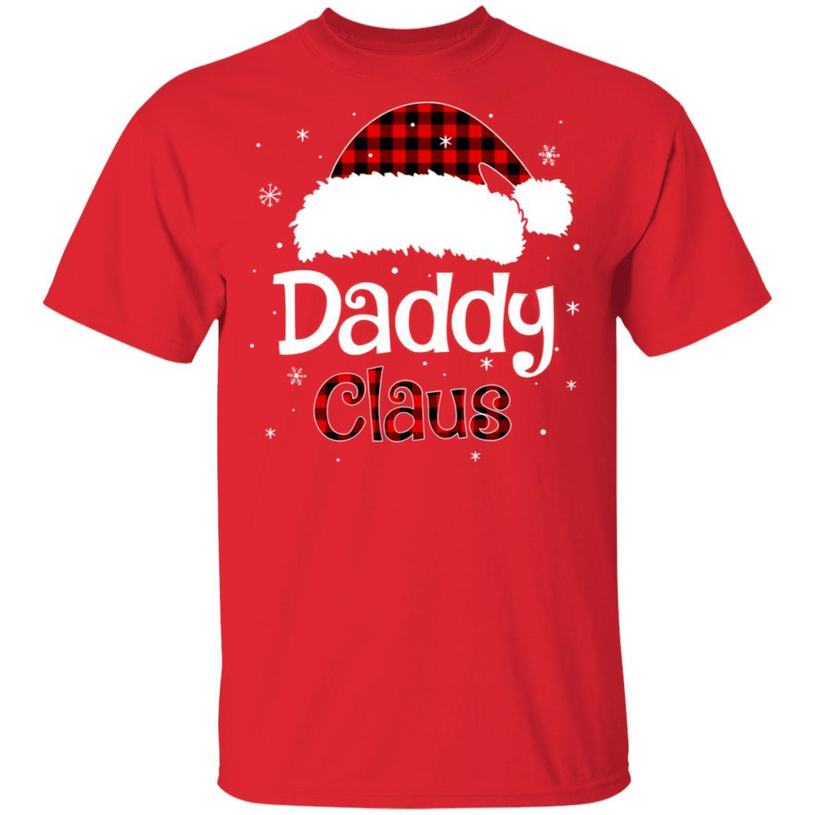 Santa Daddy Claus Red Plaid Family Pajamas Christmas Gift-T-Shirt & Sweatshirt-Classic T-Shirt-Red