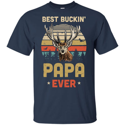 Vintage Best Buckin' Papa Ever Gift For Father Day-T-Shirt & Hoodie-Classic T-Shirt-Navy