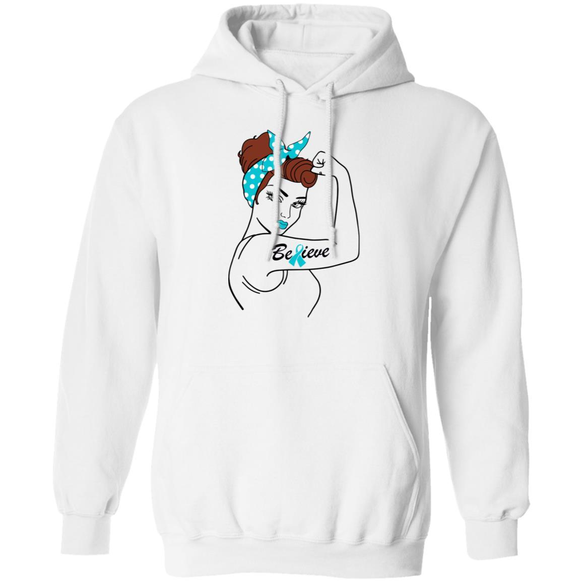 Support Dysautonomia Awareness Warrior Believe-T-Shirt & Hoodie-Pullover Hoodie-White
