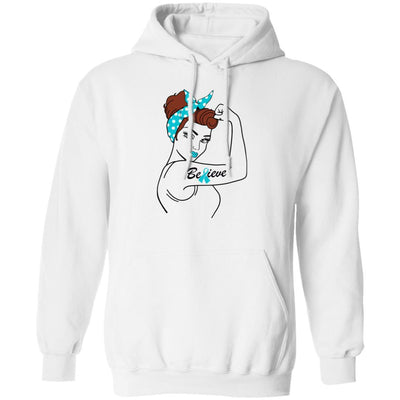 Support Dysautonomia Awareness Warrior Believe-T-Shirt & Hoodie-Pullover Hoodie-White
