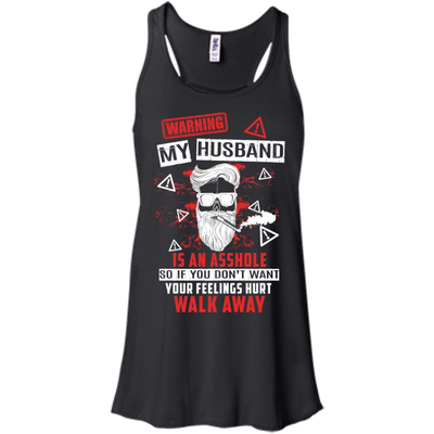 My Husband Is An A**hole-T-Shirt & Hoodie-Women's Flowy Racerback Tank-Black