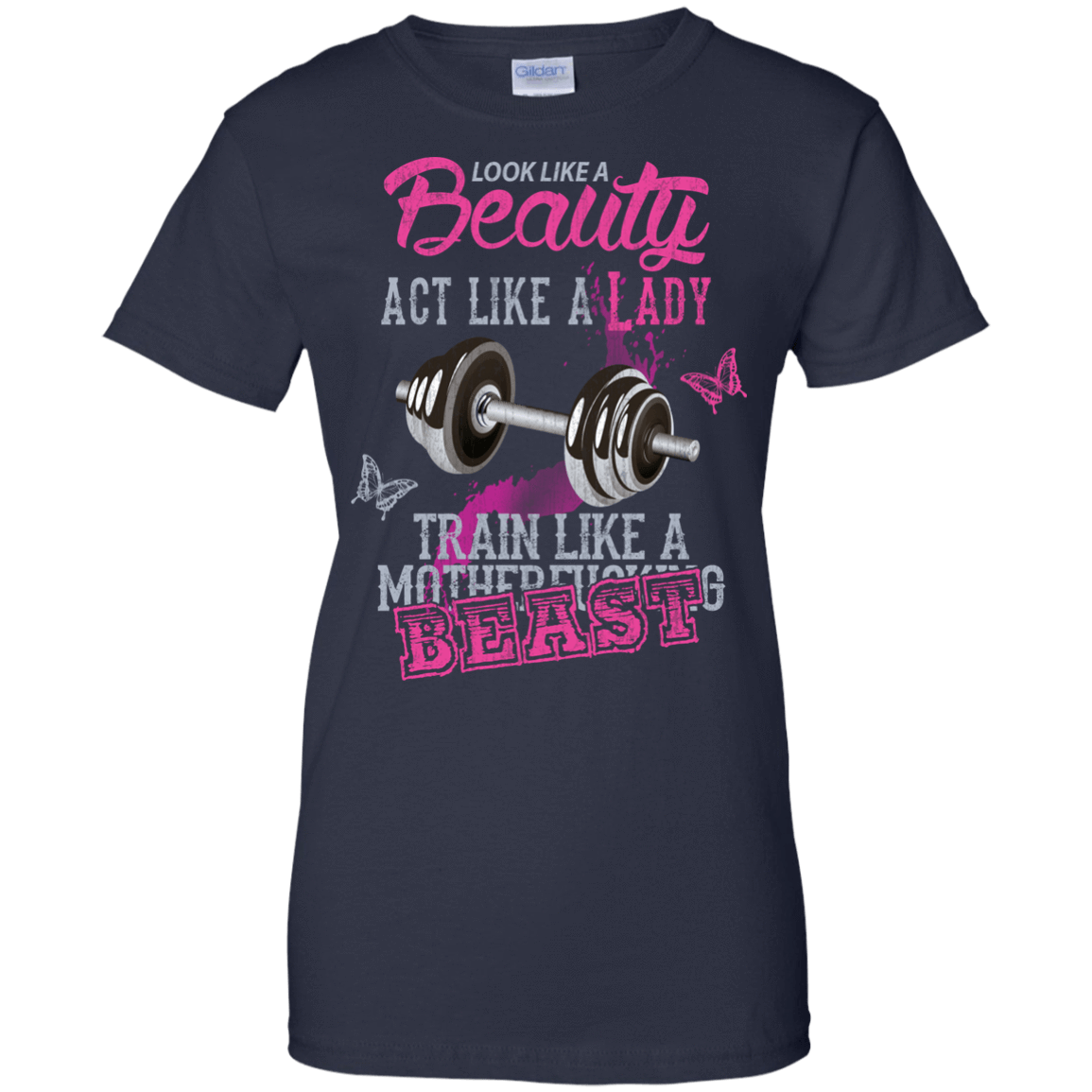 Look like a beautiful act like a lady-T-Shirt & Hoodie-Women's T-Shirt-Navy