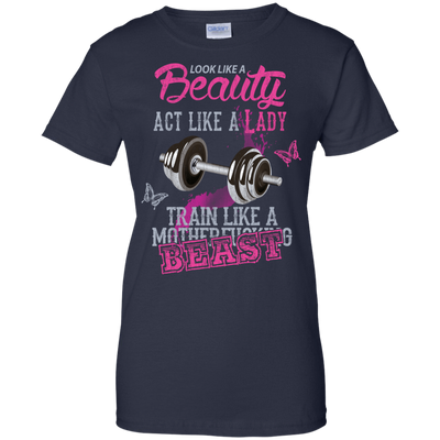Look like a beautiful act like a lady-T-Shirt & Hoodie-Women's T-Shirt-Navy