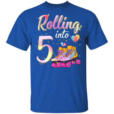 5 Years Old Birthday Girls Roller Skates 80's 5th Birthday Youth-Youth Shirt-Youth T-Shirt-Royal