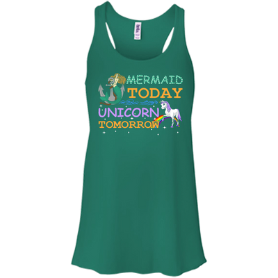 Mermaid Today Unicorn Tomorrow-T-Shirt & Hoodie-Women's Flowy Racerback Tank-Kelly