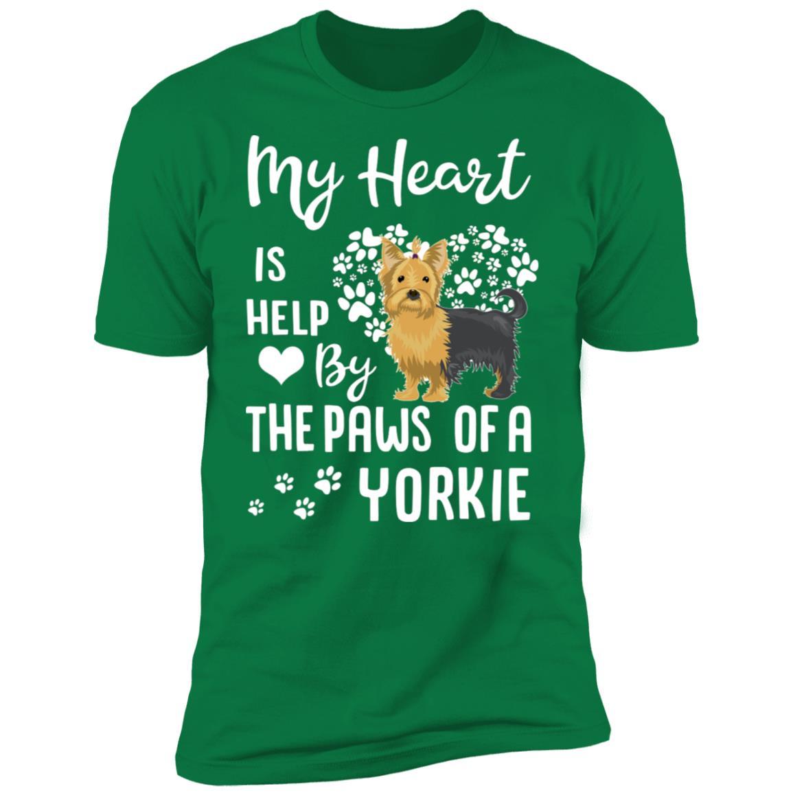 My Heart Is Held By The Paws Of A Yorkie Lover-T-Shirt & Hoodie-Premium T-Shirt-Kelly Green