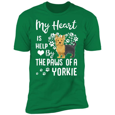 My Heart Is Held By The Paws Of A Yorkie Lover-T-Shirt & Hoodie-Premium T-Shirt-Kelly Green