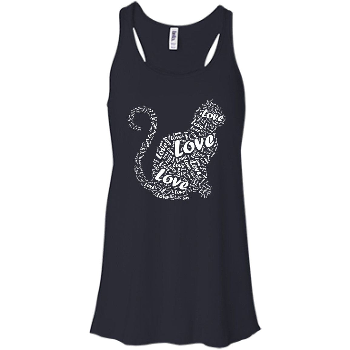I Love Cats-T-Shirt & Hoodie-Women's Flowy Racerback Tank-Midnight
