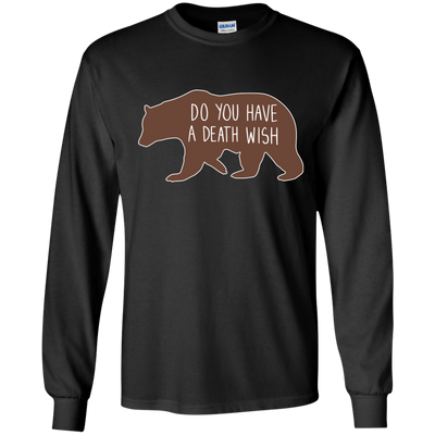 Proper way to pet a Bear lover-T-Shirt & Hoodie-Long Sleeve T-Shirt-Black