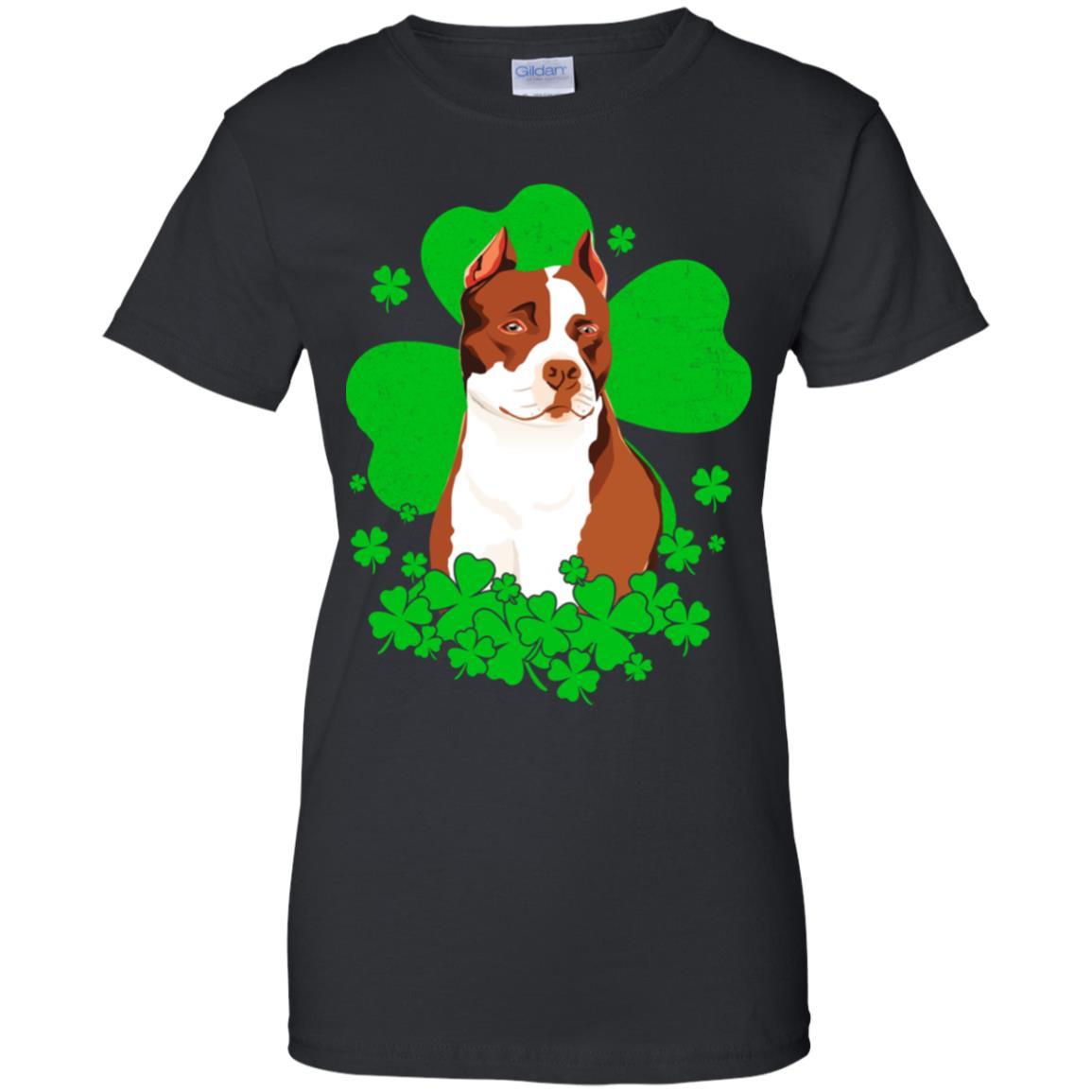 Pitbull St. Patrick's Day Clovers-T-Shirt & Hoodie-Women's T-Shirt-Black