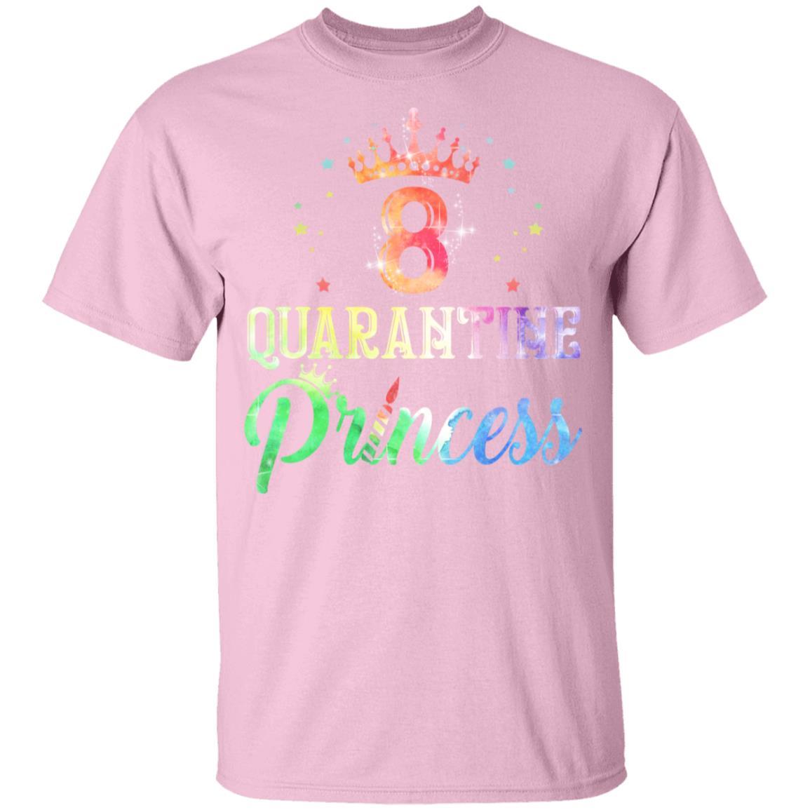 8 Quarantine Princess Happy Birthday Youth-Youth Shirt-Youth T-Shirt-Light Pink