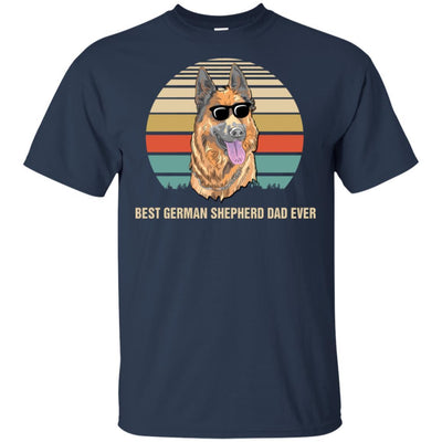 Vintage German Shepherd Dad Gifts Best German Shepherd Dad Ever-T-Shirt & Hoodie-Classic T-Shirt-Navy