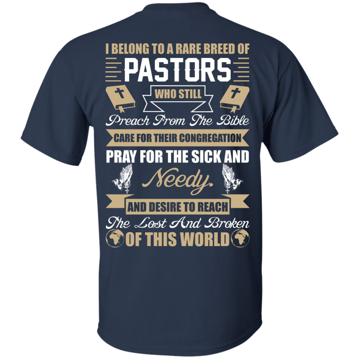 I Belong To A Rare Breed Of Pastors-T-Shirt & Hoodie-Classic T-Shirt-Navy