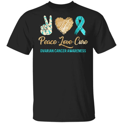 Peace Love Cure Ovarian Cancer Awareness-T-Shirt & Hoodie-Classic T-Shirt-Black