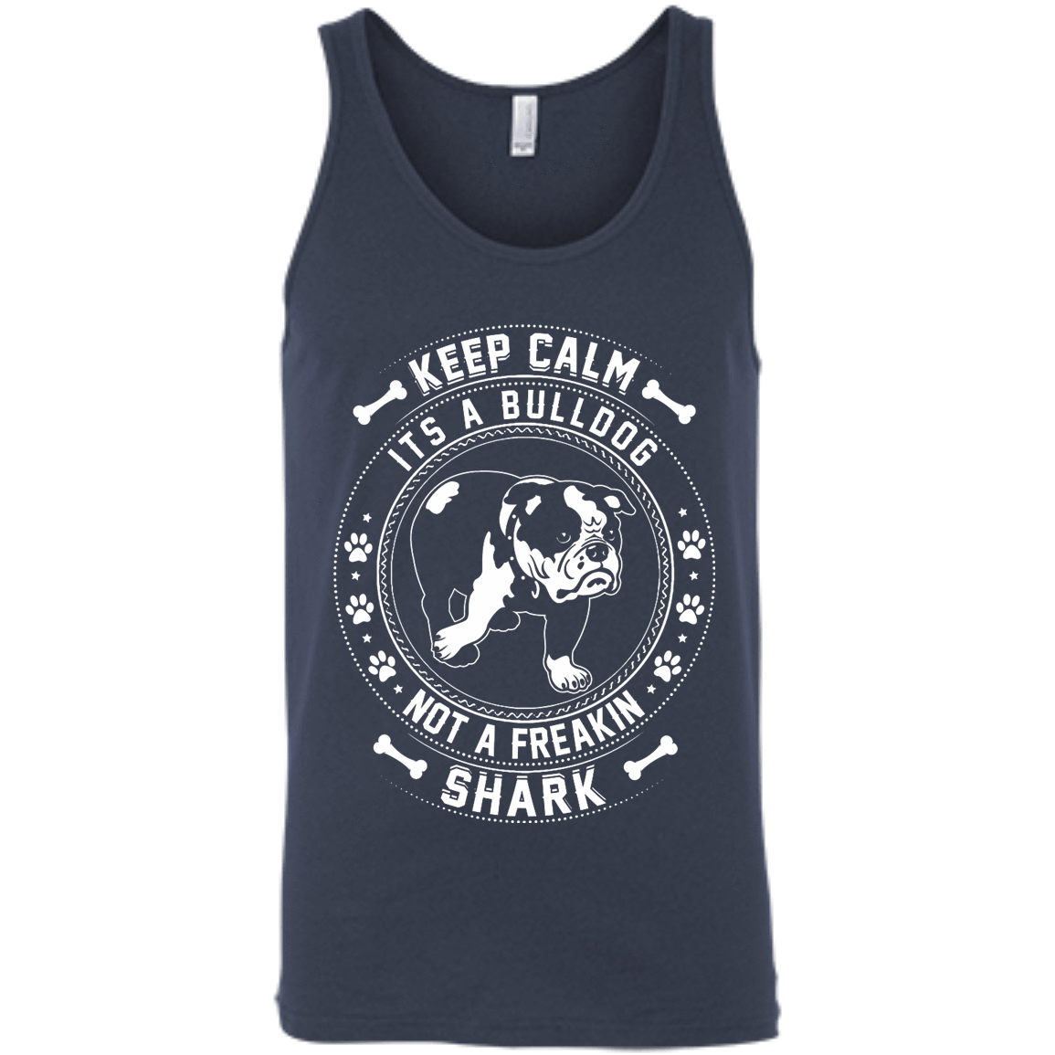 Keep Calm It's A Bulldog Not A Freaking Shark-T-Shirt & Hoodie-Unisex Tank-Navy