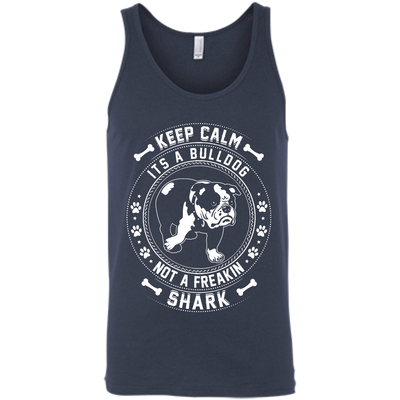 Keep Calm It's A Bulldog Not A Freaking Shark-T-Shirt & Hoodie-Unisex Tank-Navy