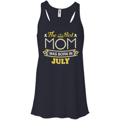The Best Mom Was Born In July-T-Shirt & Hoodie-Women's Flowy Racerback Tank-Midnight
