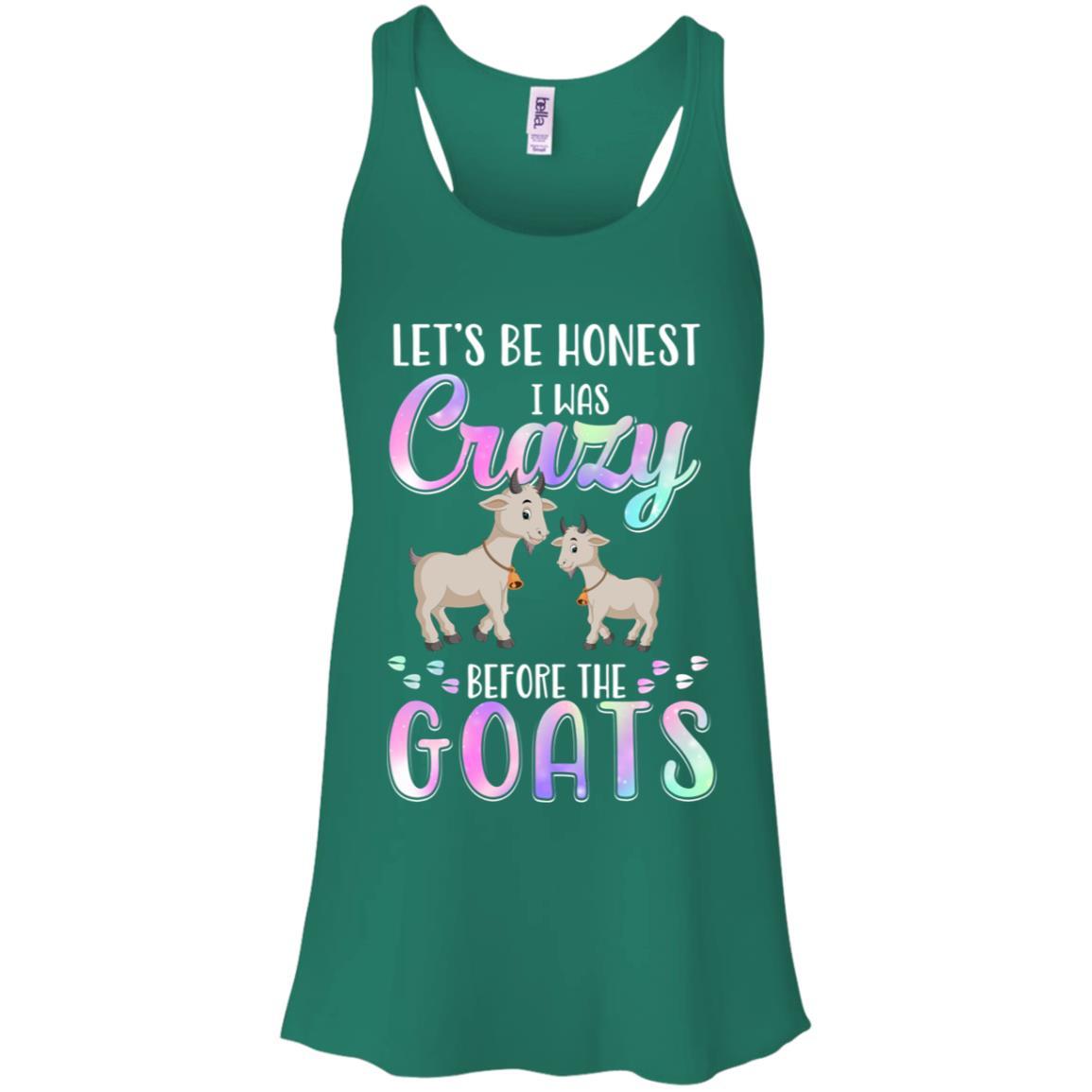 Let's Be Honest I Was Crazy Before The Goats-T-Shirt & Tank Top-Women's Flowy Racerback Tank-Kelly Green