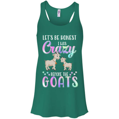 Let's Be Honest I Was Crazy Before The Goats-T-Shirt & Tank Top-Women's Flowy Racerback Tank-Kelly Green