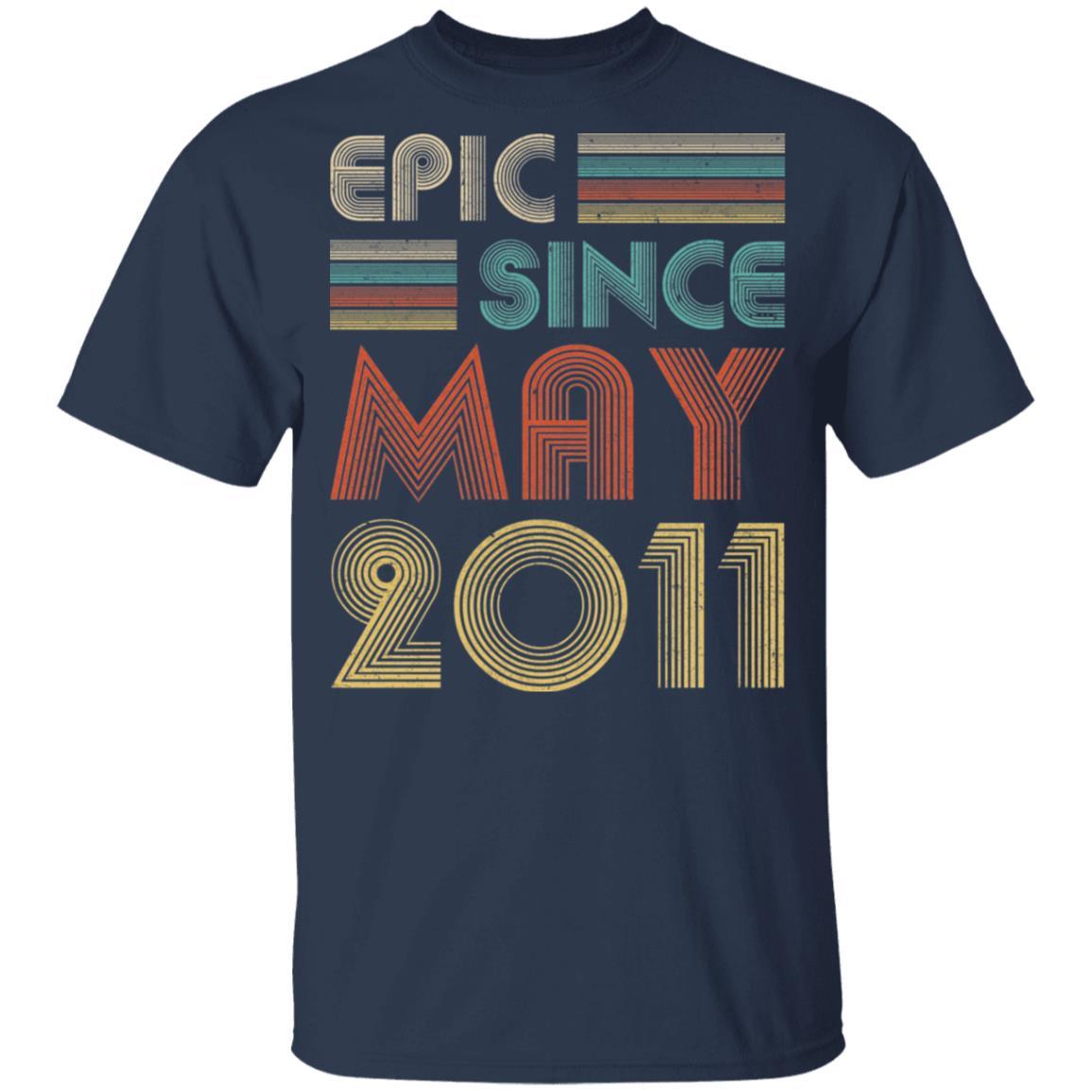 Epic Since May 2011 Vintage 10th Birthday Gifts Youth-Youth Shirt-Youth T-Shirt-Navy