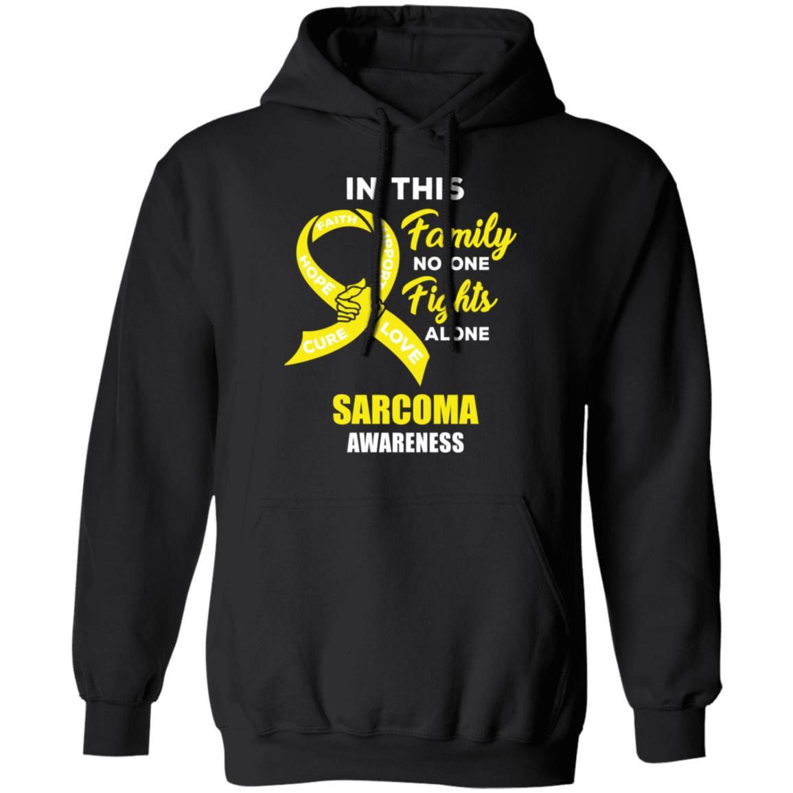 In This School No One Fights Sarcoma Awareness Alone-T-Shirt & Hoodie-Pullover Hoodie-Black