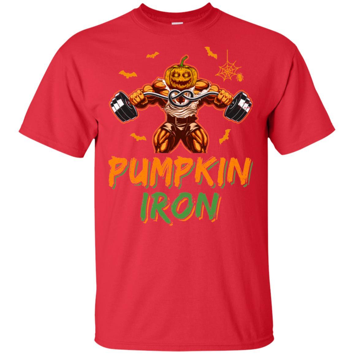 Halloween Gym Workout Pumpkin Iron Motivation For Men-T-Shirt & Hoodie-Classic T-Shirt-Red