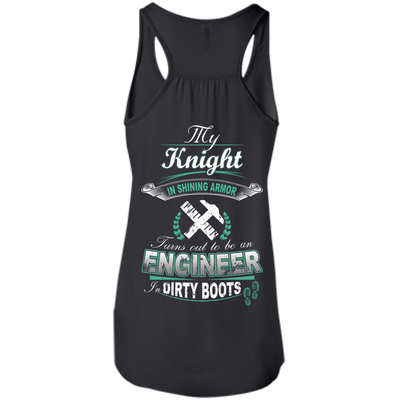 Turns out to be a Engineer In Dirty Boots-T-Shirt & Hoodie-Women's Flowy Racerback Tank-Black