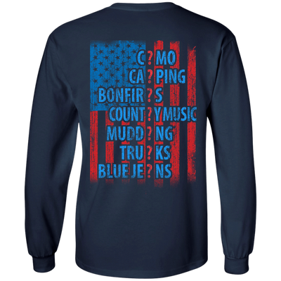 I LOVE AMERICAN COUNTRY-T-Shirt & Hoodie-Long Sleeve T-Shirt-Navy