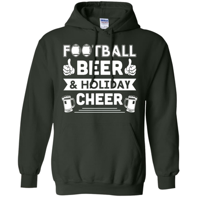 Football Beer Holiday Cheer-T-Shirt & Hoodie-Pullover Hoodie-Forest Green