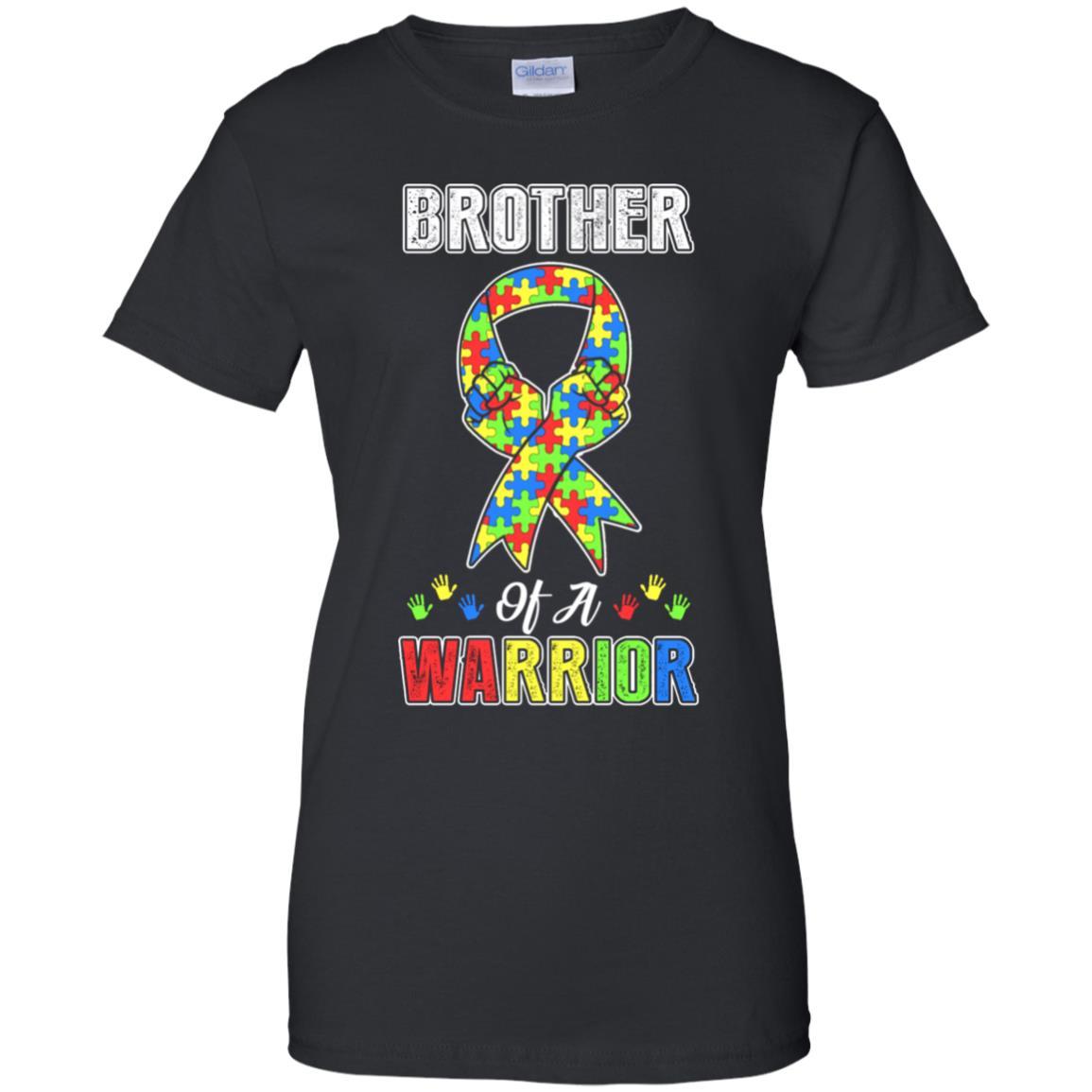 Brother Of A Warrior Support Autism Awareness Gift-T-Shirt & Hoodie-Women's T-Shirt-Black
