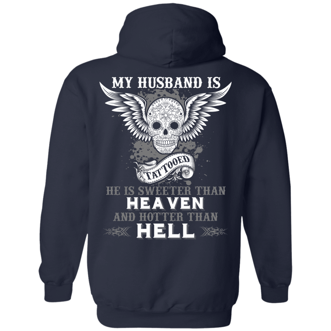 My Husband Is Tattooted-T-Shirt & Hoodie-Pullover Hoodie-Navy
