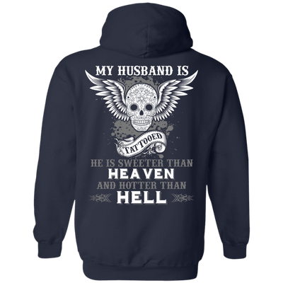 My Husband Is Tattooted-T-Shirt & Hoodie-Pullover Hoodie-Navy