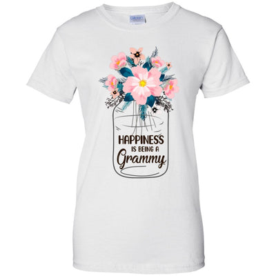 Happiness Is Being Grammy Life Flower Grammy Gifts-T-Shirt & Hoodie-Women's T-Shirt-White