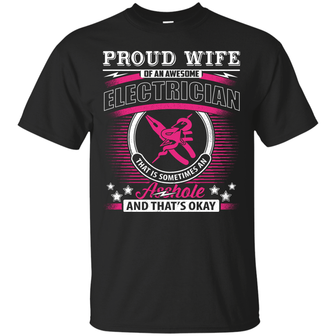 Proud Wife Of An Awesome Electrician-T-Shirt & Hoodie-Classic T-Shirt-Black