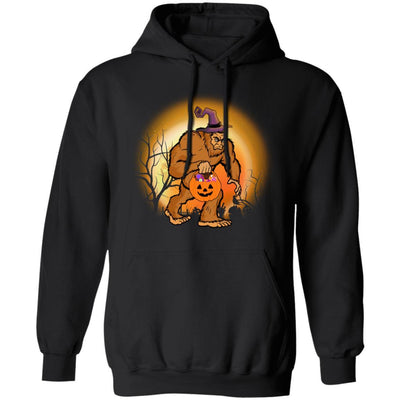 Funny Bigfoot Halloween For Kids Boys Girls-T-Shirt & Hoodie-Pullover Hoodie-Black