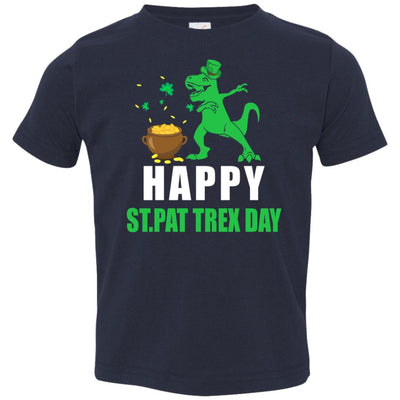Happy St Pat T-Rex Day Dinosaur St Patrick's Day Youth-Youth Shirt-Toddler T-Shirt-Navy