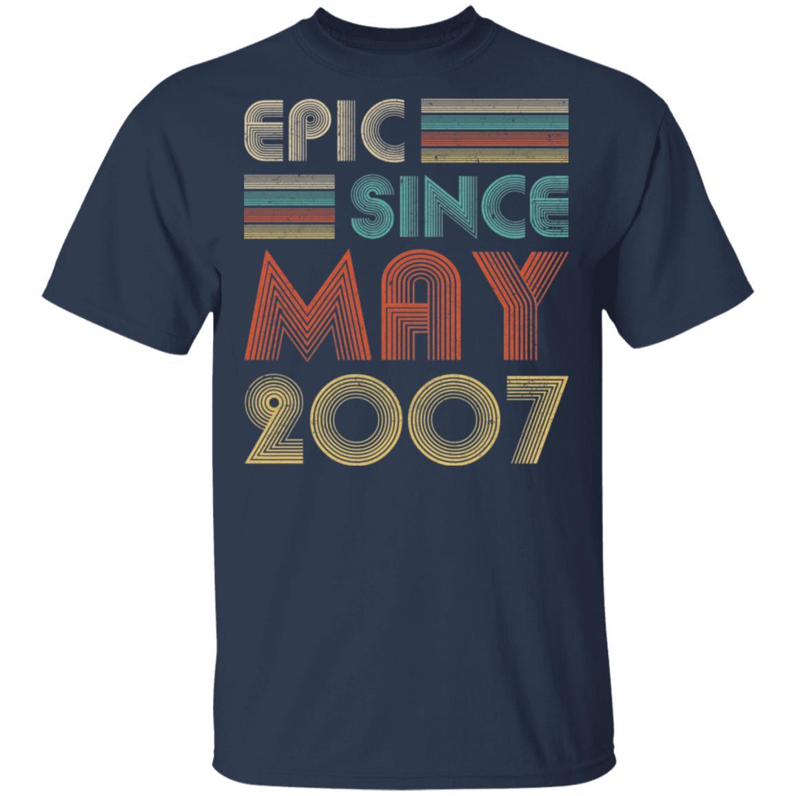 Epic Since May 2007 Vintage 14th Birthday Gifts-T-Shirt & Hoodie-Classic T-Shirt-Navy