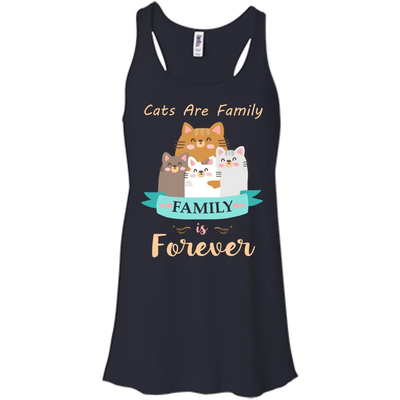Cats Are Family Family Is Forever-T-Shirt & Hoodie-Women's Flowy Racerback Tank-Midnight