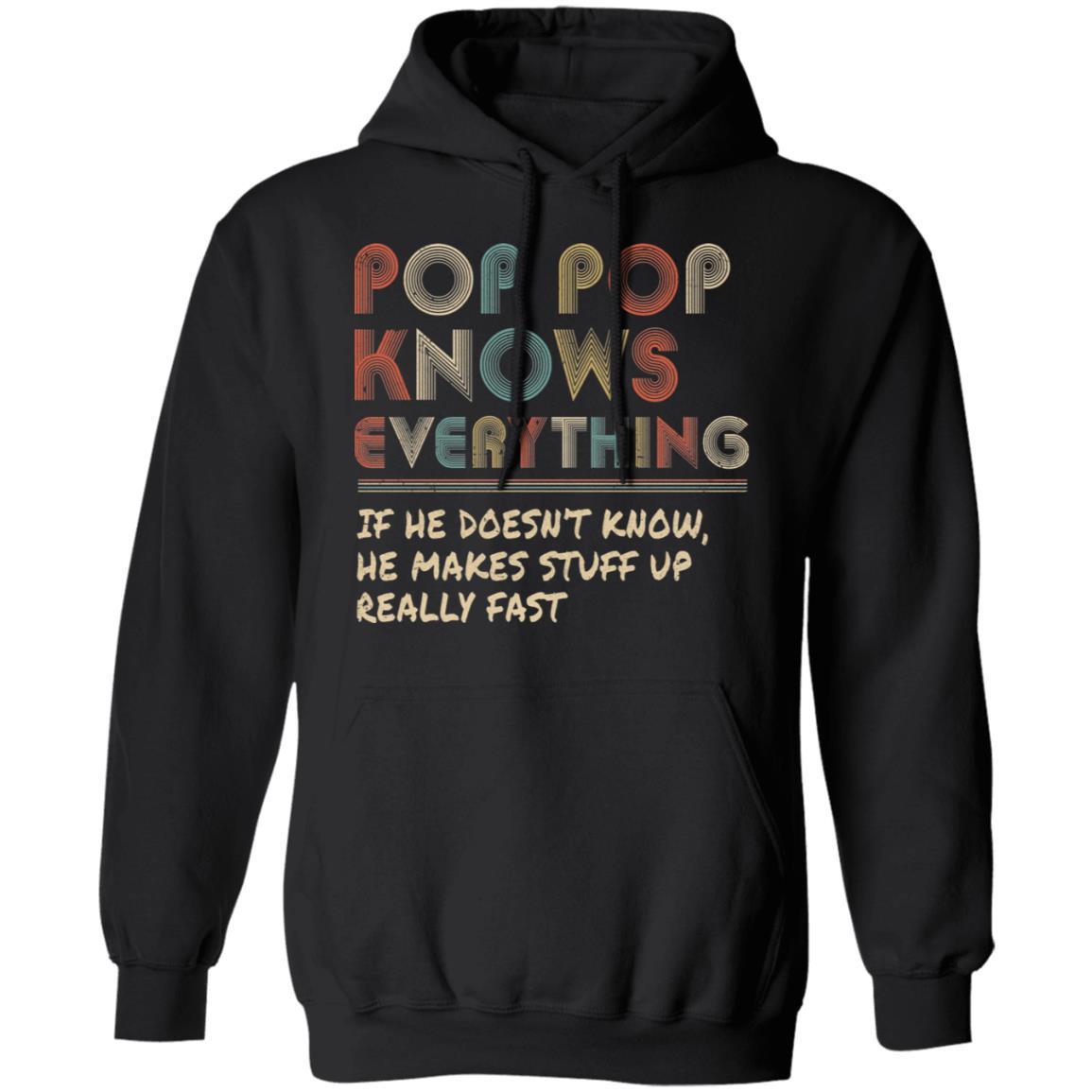 Pop Pop Know Everything Vintage Pop Pop Father's Day Gift-T-Shirt & Hoodie-Pullover Hoodie-Black